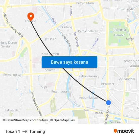 Tosari 1 to Tomang map