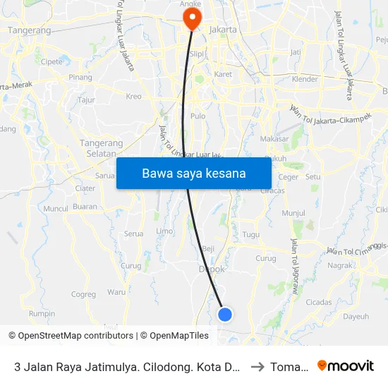 3 Jalan Raya Jatimulya. Cilodong. Kota Depok to Tomang map