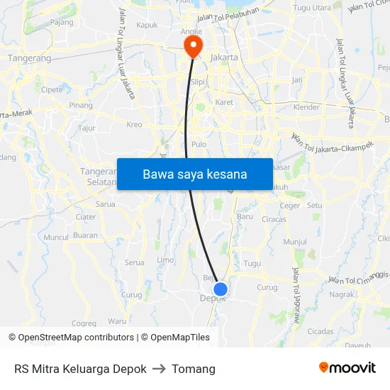 RS Mitra Keluarga Depok to Tomang map