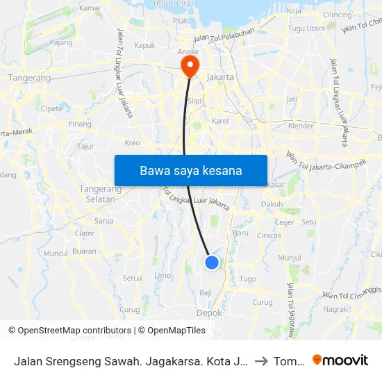 Jalan Srengseng Sawah. Jagakarsa. Kota Jakarta Selatan to Tomang map
