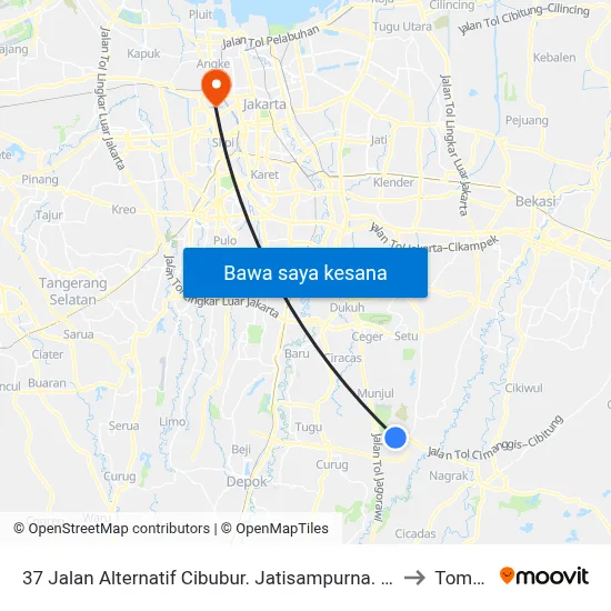 37 Jalan Alternatif Cibubur. Jatisampurna. Kota Bekasi to Tomang map