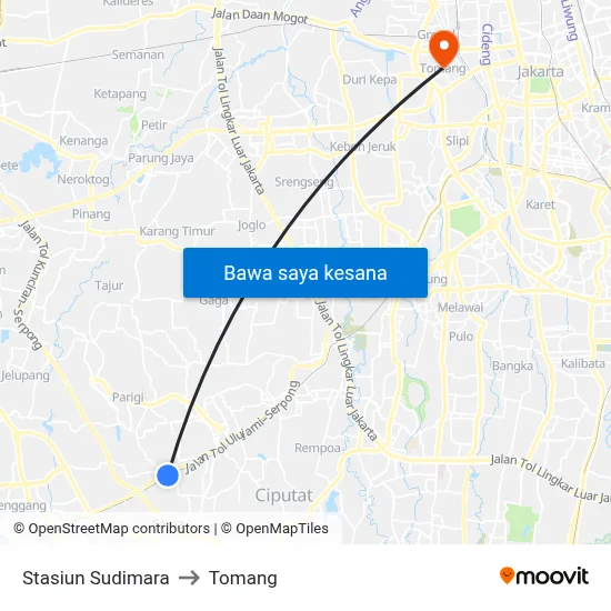 Stasiun Sudimara to Tomang map