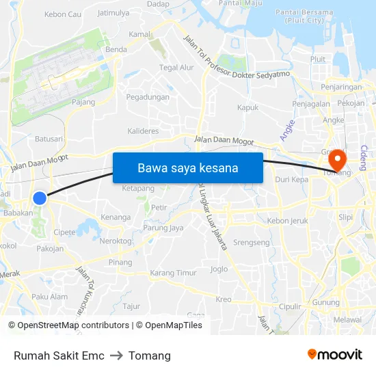 Rumah Sakit Emc to Tomang map