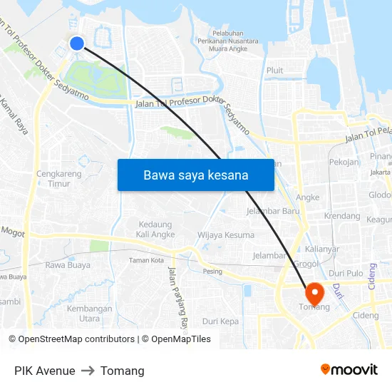 PIK Avenue to Tomang map