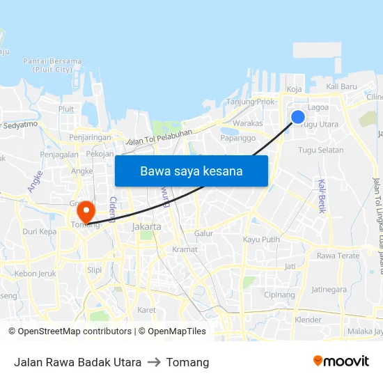 Jalan Rawa Badak Utara to Tomang map