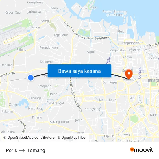 Poris to Tomang map