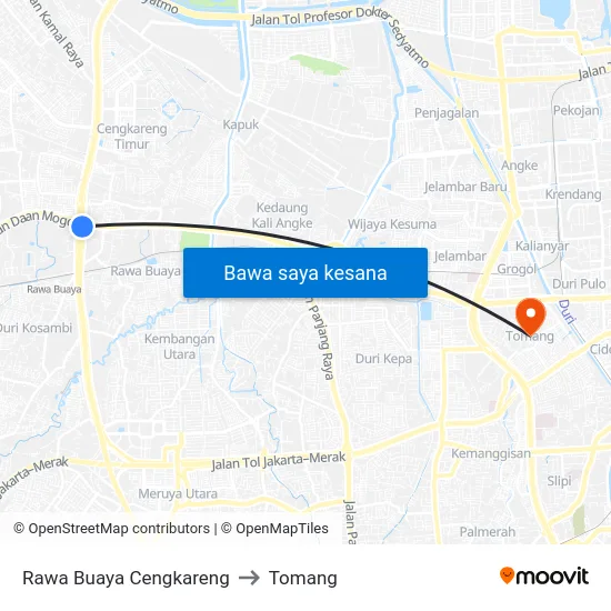 Rawa Buaya Cengkareng to Tomang map