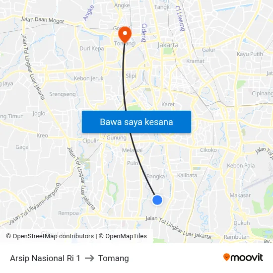 Arsip Nasional Ri 1 to Tomang map