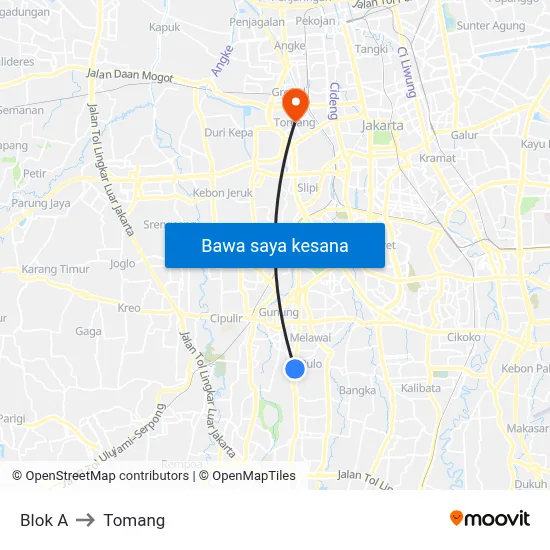 Blok A to Tomang map