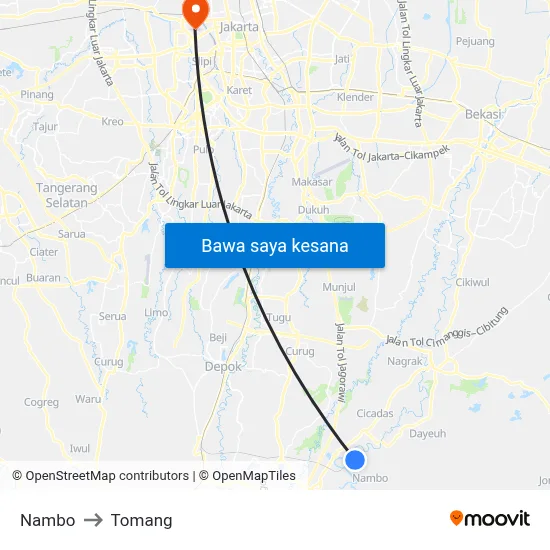 Nambo to Tomang map