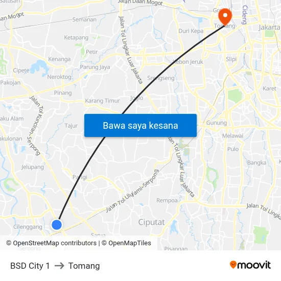 BSD City 1 to Tomang map