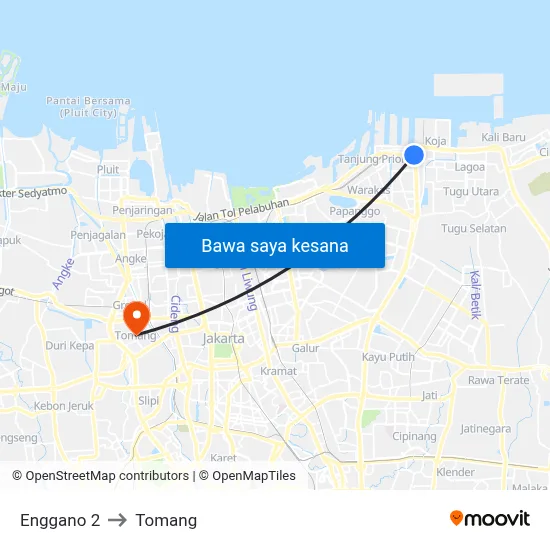 Enggano 2 to Tomang map