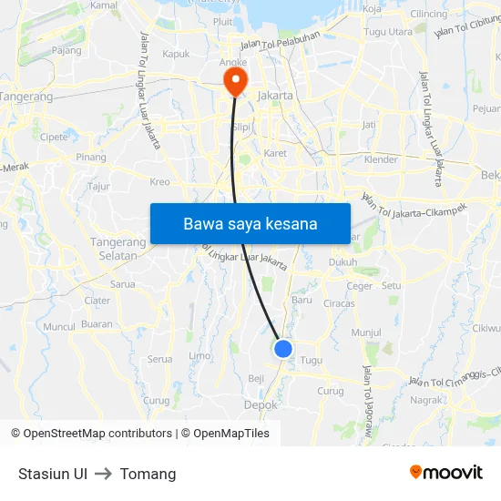 Stasiun UI to Tomang map