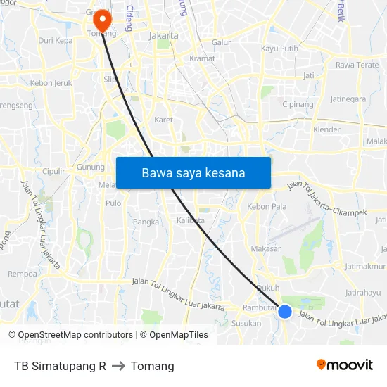 TB Simatupang R to Tomang map