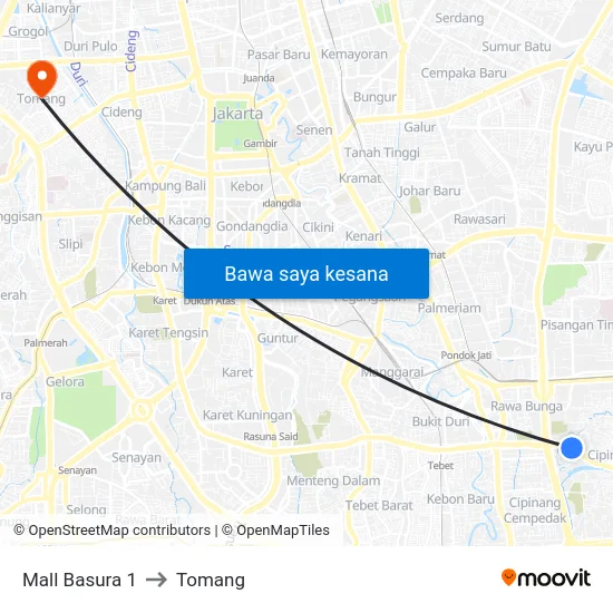 Mall Basura 1 to Tomang map