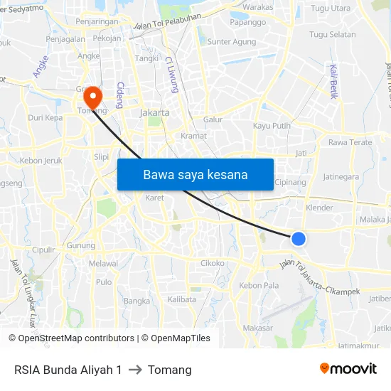 RSIA Bunda Aliyah 1 to Tomang map