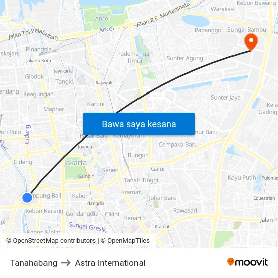 Tanahabang to Astra International map