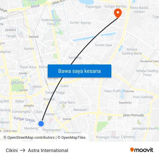 Cikini to Astra International map