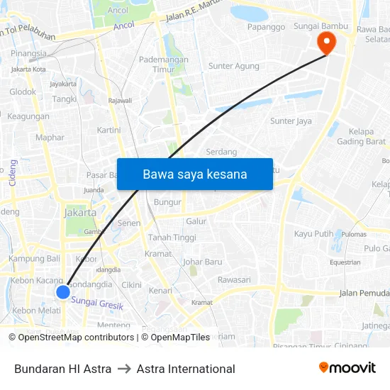 Bundaran HI Astra to Astra International map