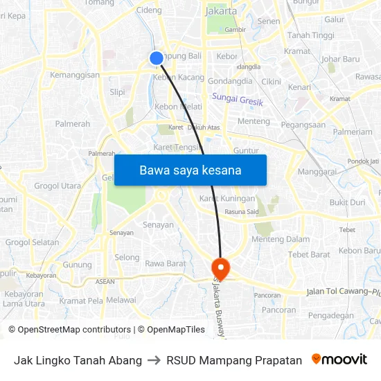 Jak Lingko Tanah Abang to RSUD Mampang Prapatan map