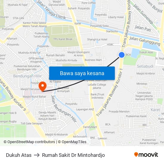 Dukuh Atas to Rumah Sakit Dr Mintohardjo map