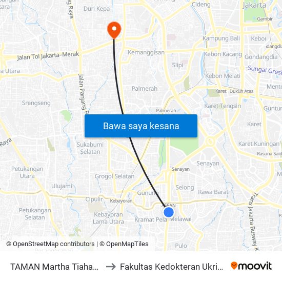 TAMAN Martha Tiahahu to Fakultas Kedokteran Ukrida map