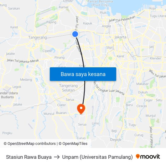 Stasiun Rawa Buaya to Unpam (Universitas Pamulang) map