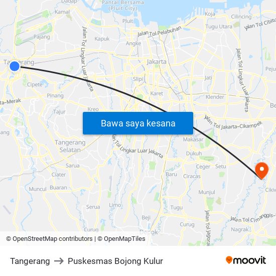 Tangerang to Puskesmas Bojong Kulur map