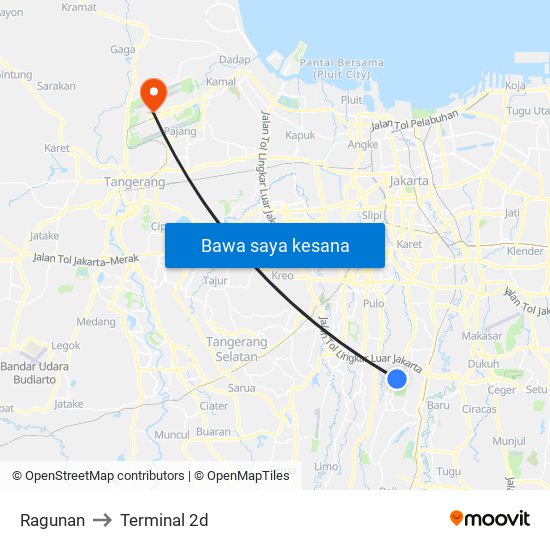 Ragunan to Terminal 2d map