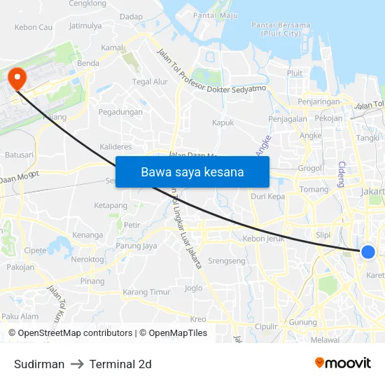 Sudirman to Terminal 2d map