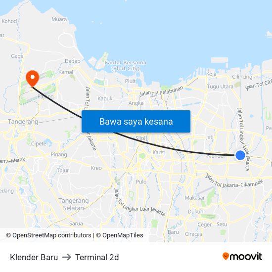 Klender Baru to Terminal 2d map