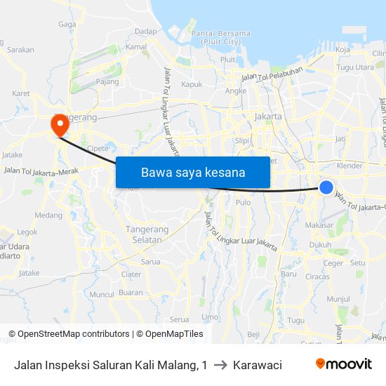 Jalan Inspeksi Saluran Kali Malang, 1 to Karawaci map