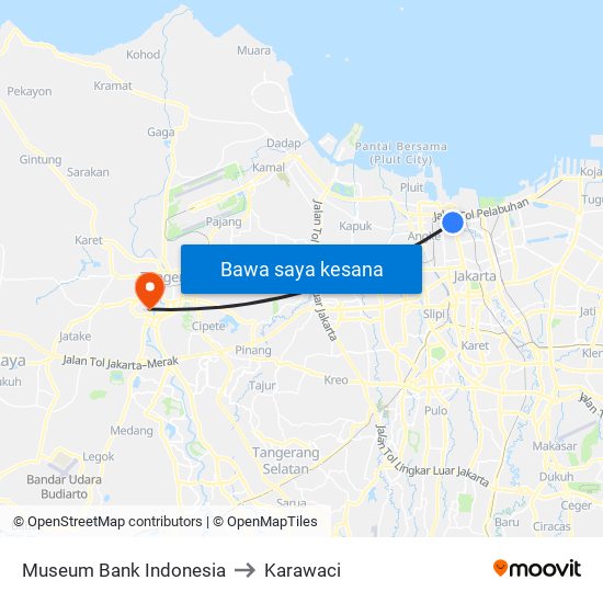 Museum Bank Indonesia to Karawaci map