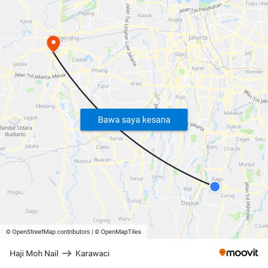 Haji Moh Nail to Karawaci map