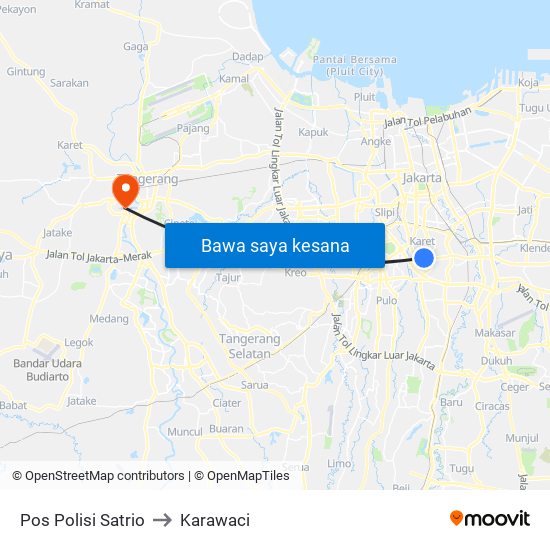 Pos Polisi Satrio to Karawaci map