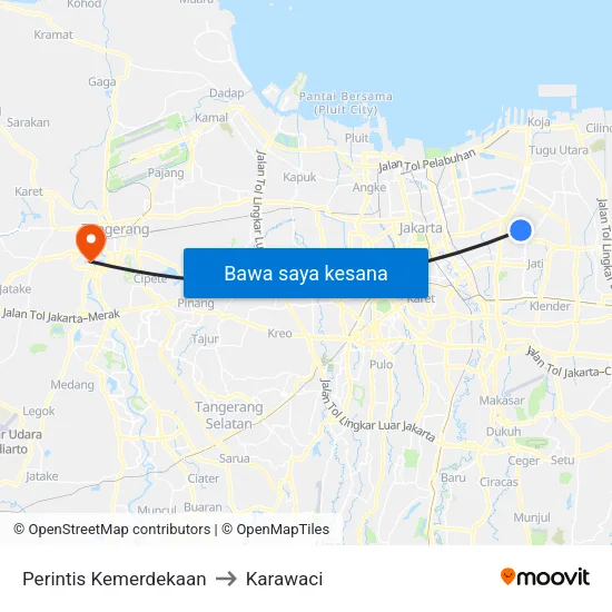 Perintis Kemerdekaan to Karawaci map