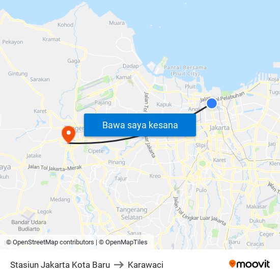 Stasiun Jakarta Kota Baru to Karawaci map