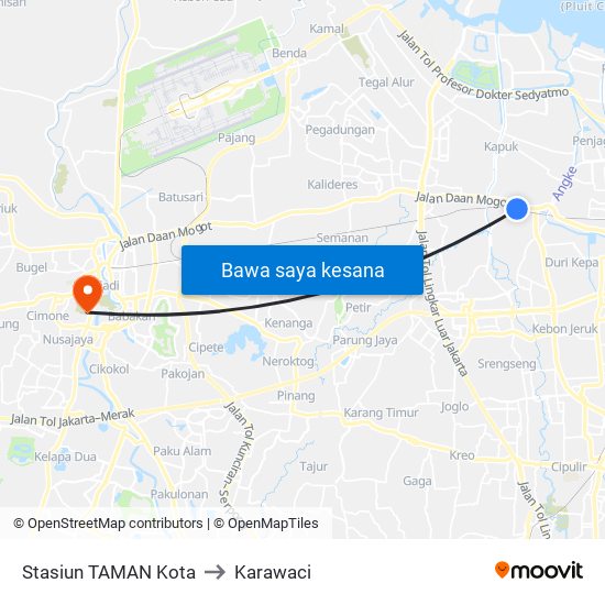 Stasiun TAMAN Kota to Karawaci map