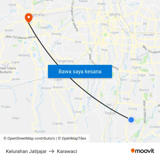 Kelurahan Jatijajar to Karawaci map