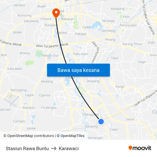 Stasiun Rawa Buntu to Karawaci map