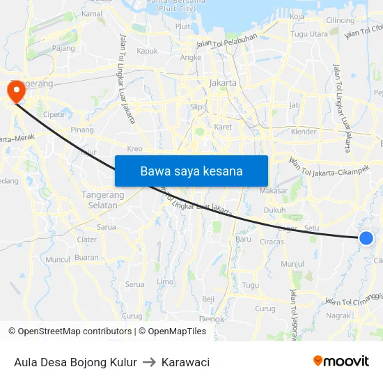 Aula Desa Bojong Kulur to Karawaci map