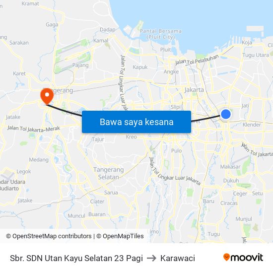 Sbr. SDN Utan Kayu Selatan 23 Pagi to Karawaci map