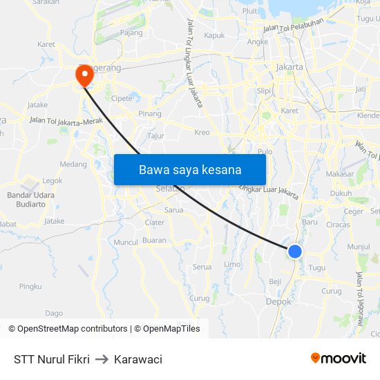 STT Nurul Fikri to Karawaci map