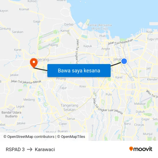 RSPAD 3 to Karawaci map