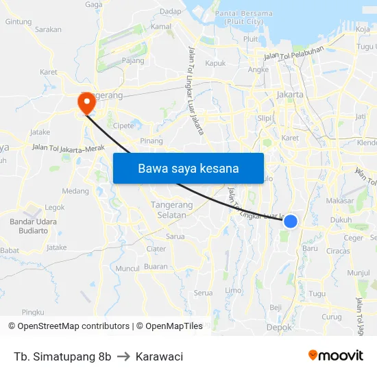 Tb. Simatupang 8b to Karawaci map