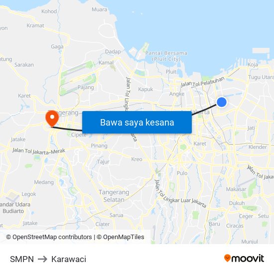 SMPN to Karawaci map