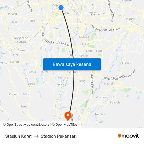 Stasiun Karet to Stadion Pakansari map