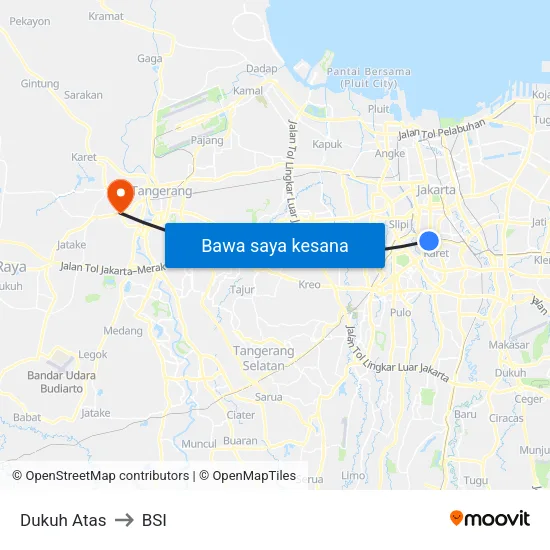 Dukuh Atas to BSI map