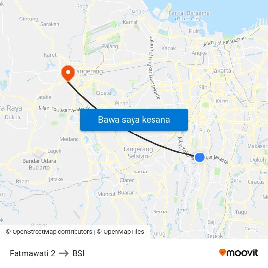 Fatmawati 2 to BSI map