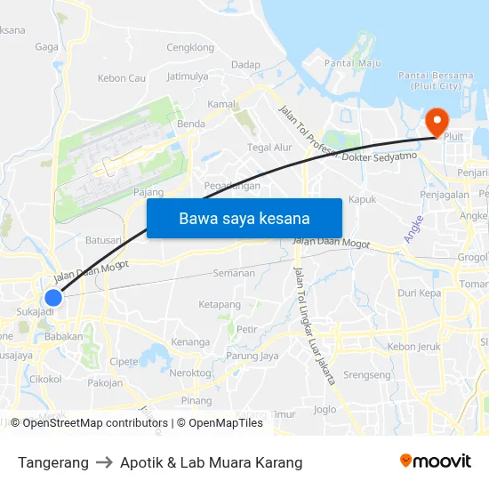 Tangerang to Apotik & Lab Muara Karang map